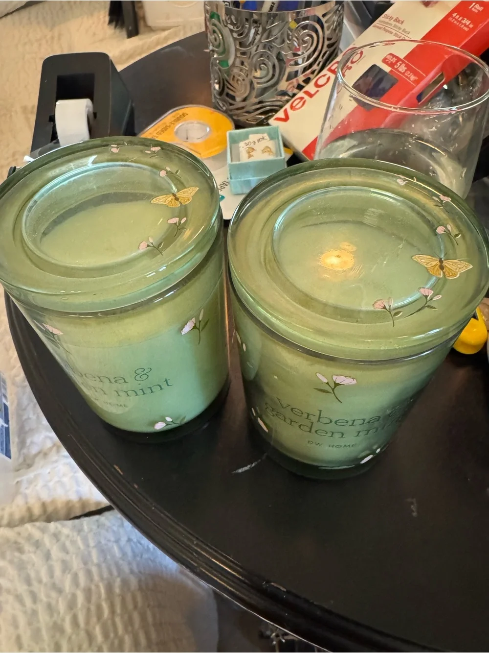 2 Francesca DW Home Verbena & Garden Mint Scented Candle - Green